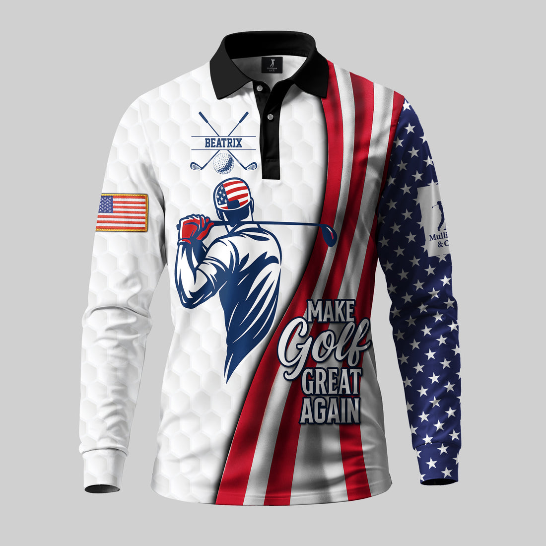 America Golf Long Sleeve Golf Polo
