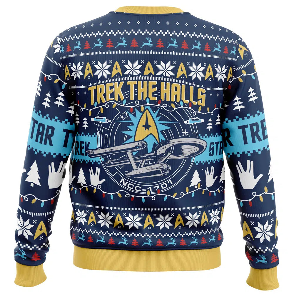 Trek The Halls Star Trek Ugly Christmas Sweater